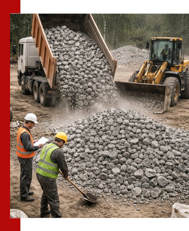 Гранитный щебень фракция 70-150 доставка в Новосибирске