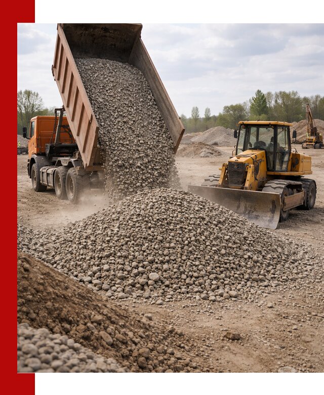 Доставка гравийного щебня фракции 40-70 в Новосибирске