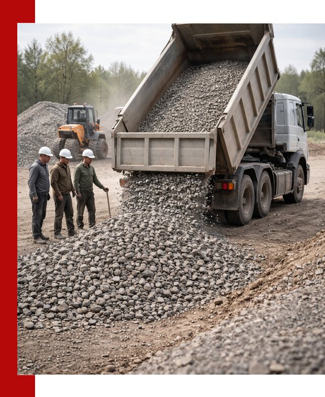Доставка гравийного щебня фракции 70-120 в Новосибирске