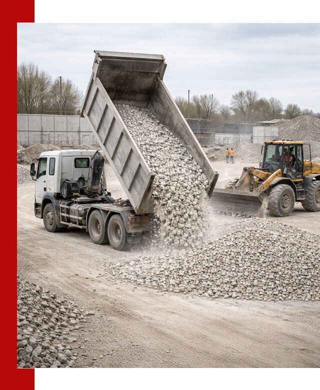 Доставка и продажа известнякового щебня в Новосибирске