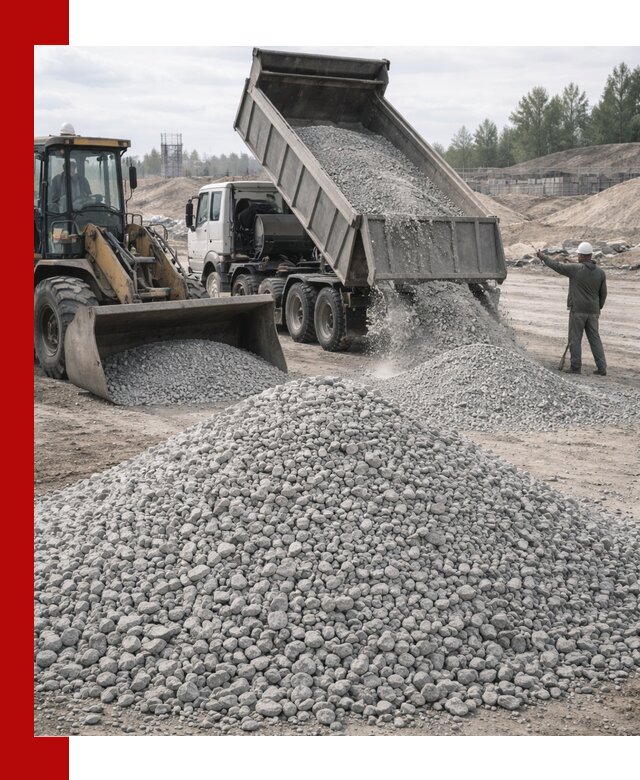 Доставка известнякового щебня фр. 5–20 в Новосибирске