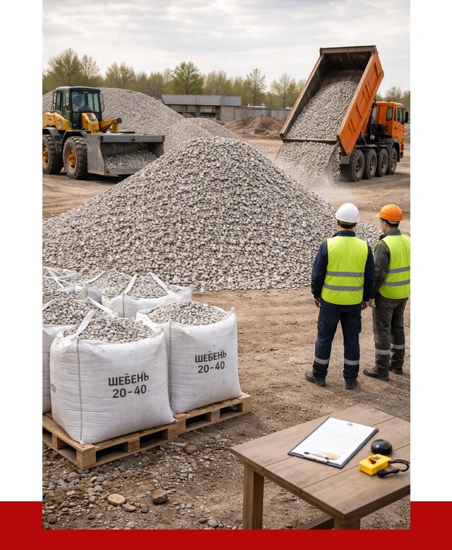 Известняковый щебень 20-40 в Новосибирске от 2135 р. ПРОНЕРУДНвс