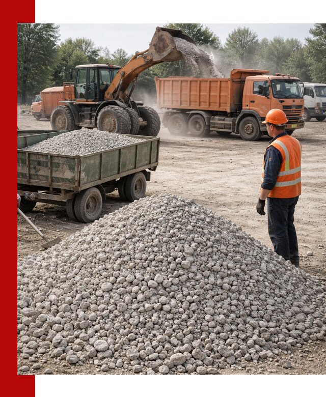 Доставка известнякового щебня фракция 20–40 в Новосибирске