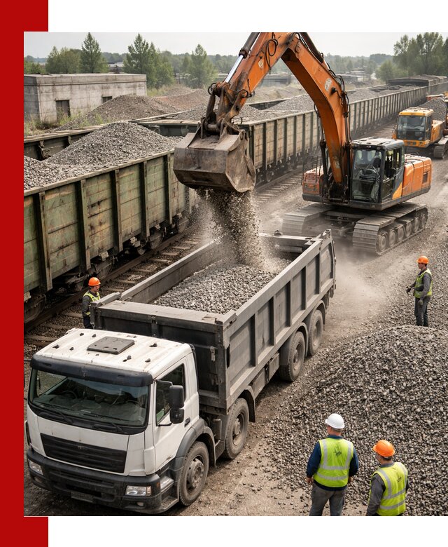 Железнодорожный щебень фракция 25–60 для поставок в Новосибирске