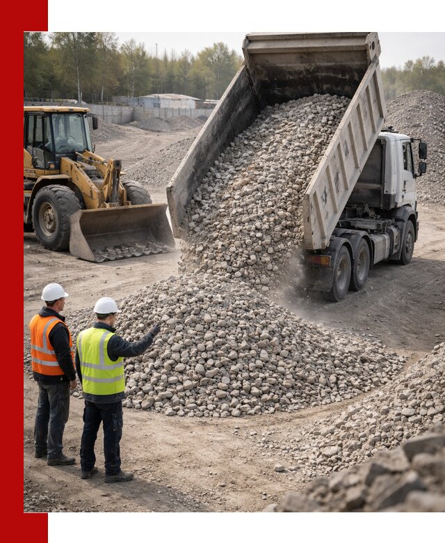 Вторичный щебень фракция 40–70 доставка в Новосибирске