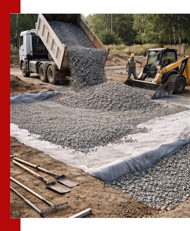 Щебень для фундамента с доставкой в Новосибирске