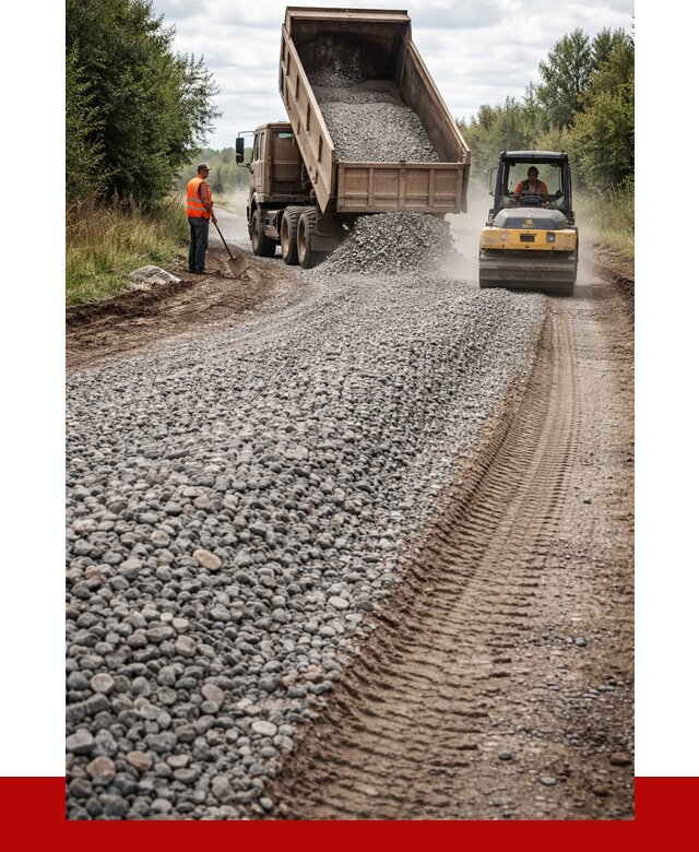 Щебень для отсыпки дороги в Новосибирске от 2745 р. ПРОНЕРУДНвс