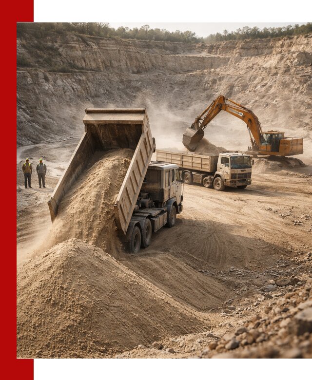 Карьерный песок навалом с доставкой в Новосибирске