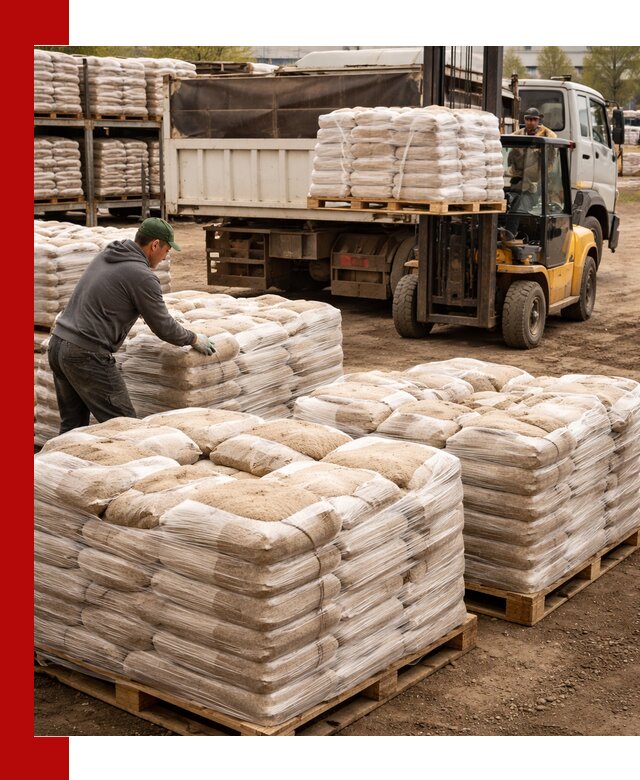 Карьерный песок в мешках с доставкой в Новосибирске