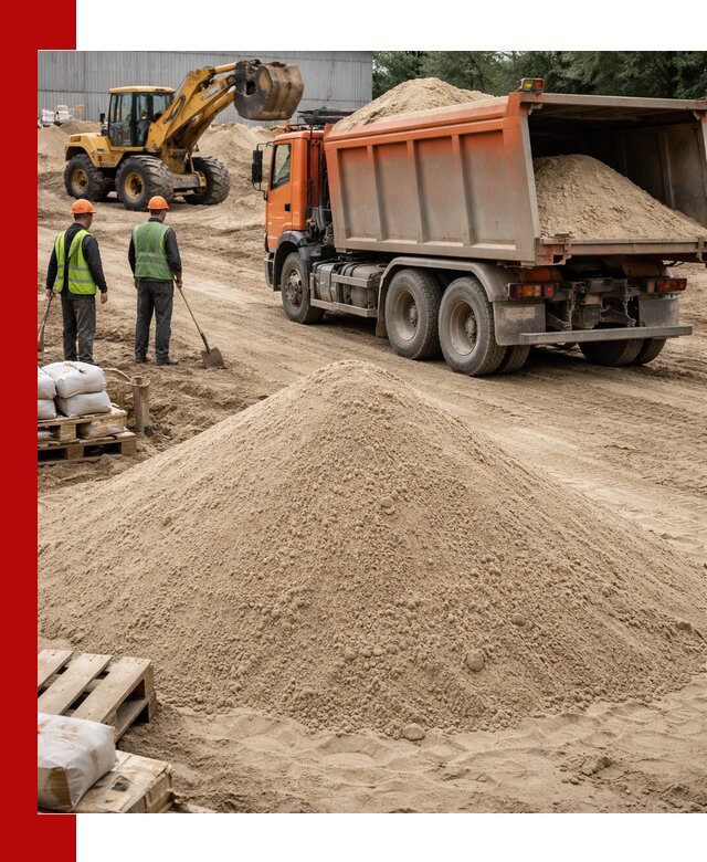 Доставка и продажа мытого речного песка в Новосибирске