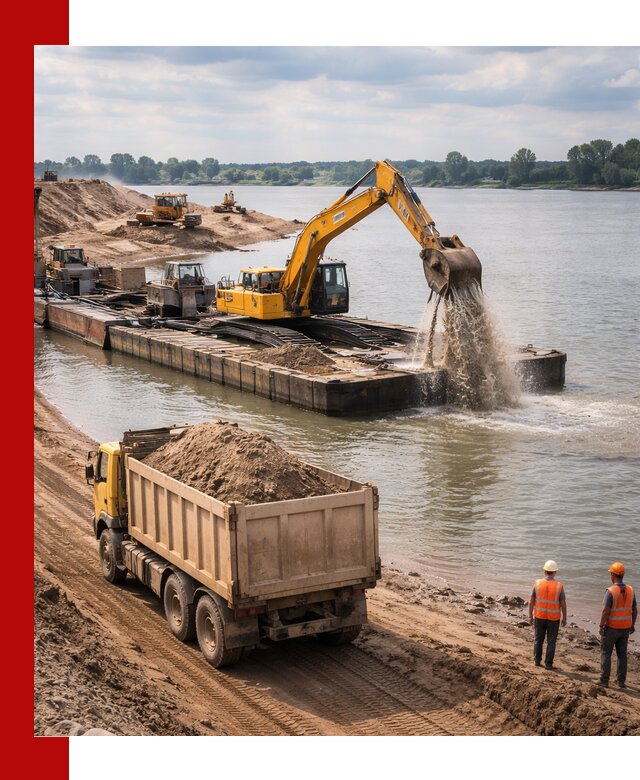 Намывной песок с доставкой в Новосибирске оптом и в розницу