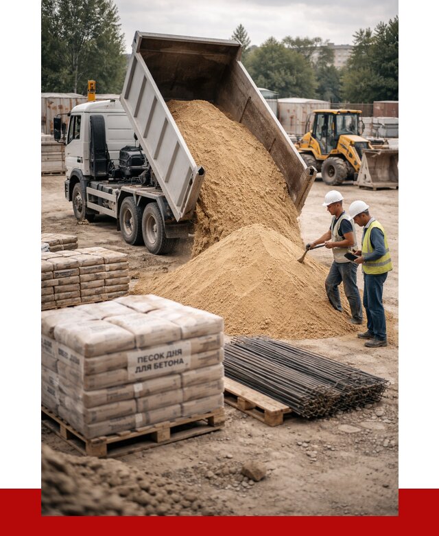 Песок для бетона в Новосибирске от 2542 р. с доставкой, ПРОНЕРУДНвс