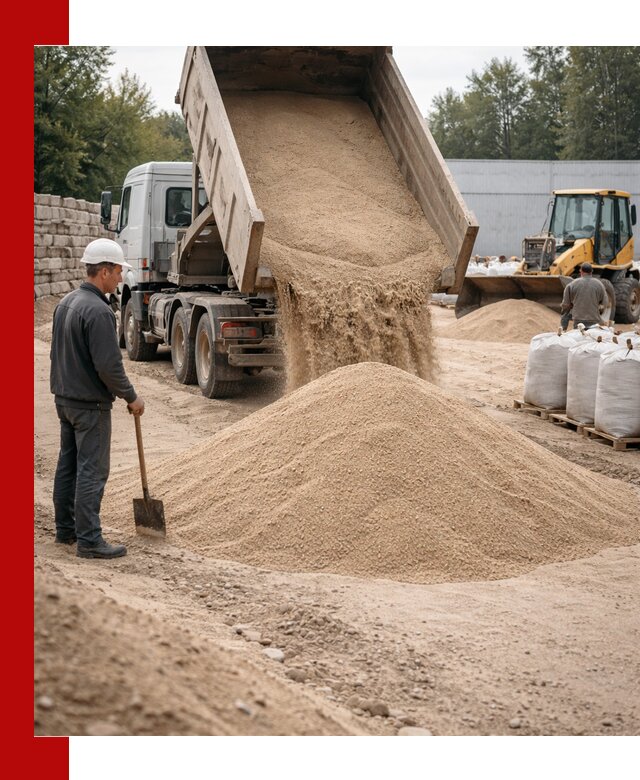 Кварцевый песок фракция 0–3 мм с доставкой в Новосибирске