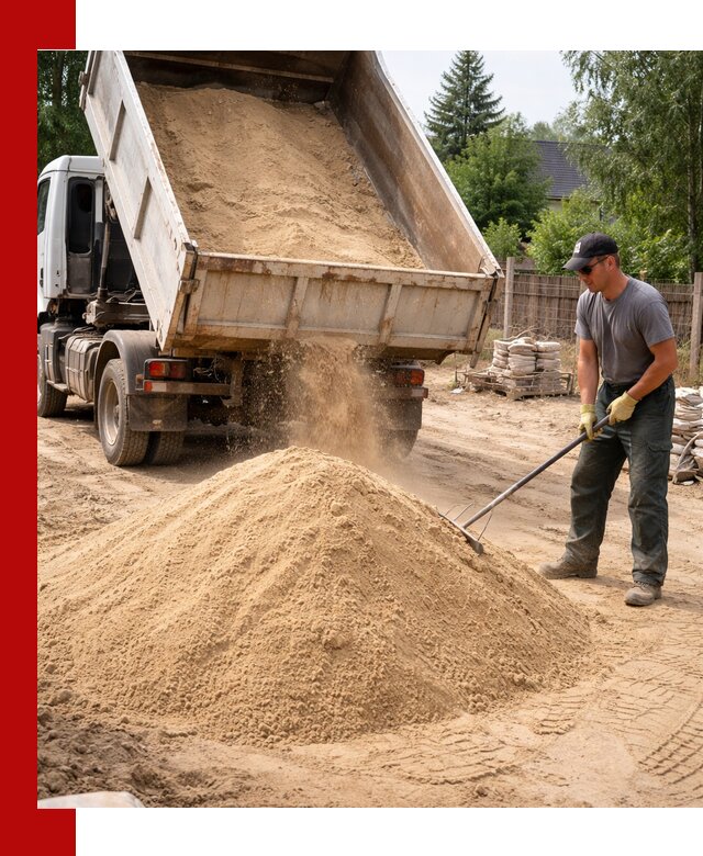 Доставка сухого песка самосвалами в Новосибирске