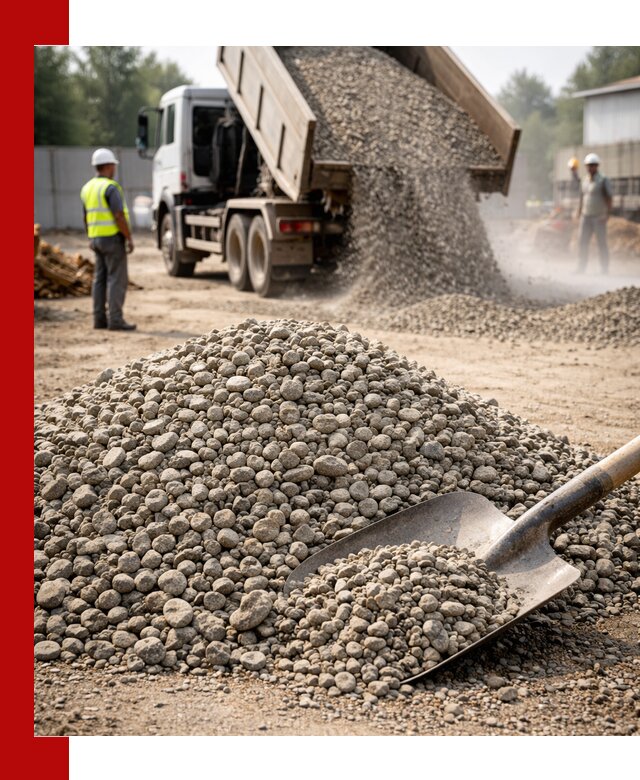 Доставка гравия фракции 20-40 в Новосибирске с самосвалами