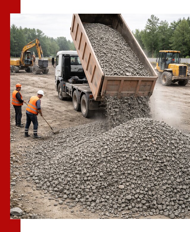 Доставка гравия фракции 40-70 в Новосибирске оптом и в розницу