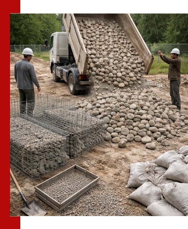 Камень для габионов фракция 70–151 в Новосибирске