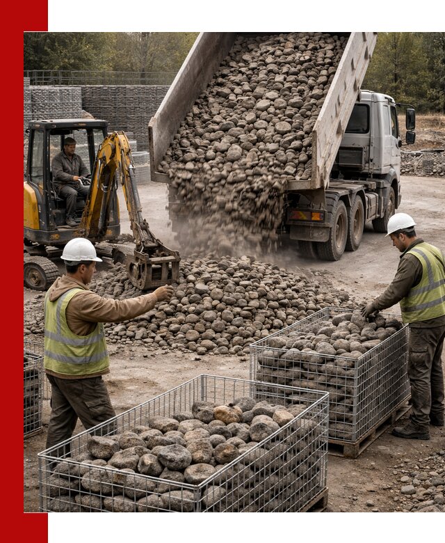 Камень для габионов фракция 100–201 в Новосибирске