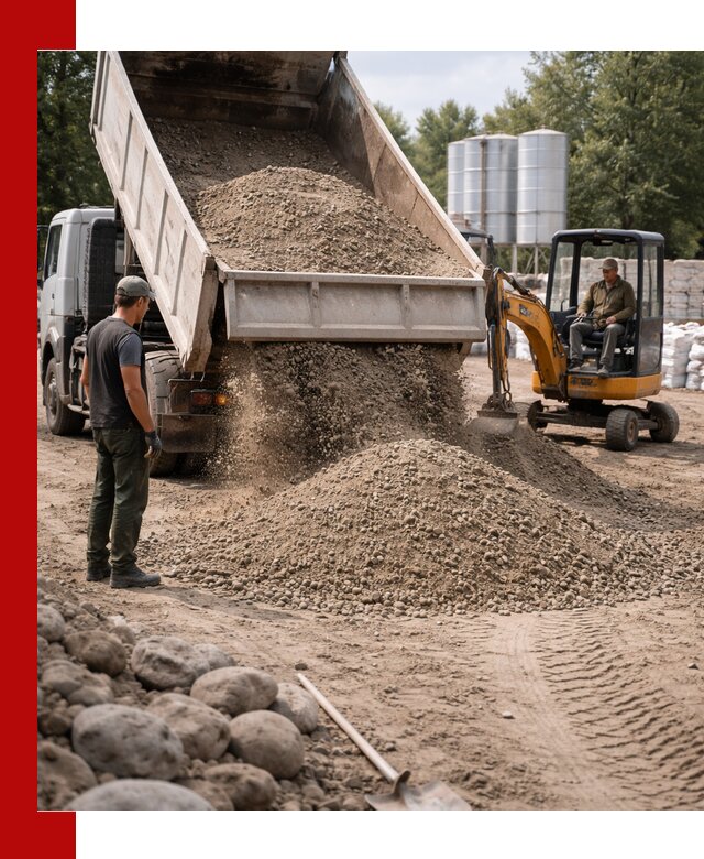 Доставка ПГС С3 в Новосибирске самосвалами и миксерами