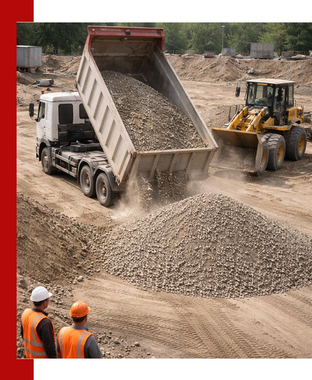 Щебень с песком (ЩГПС С2) с доставкой в Новосибирске