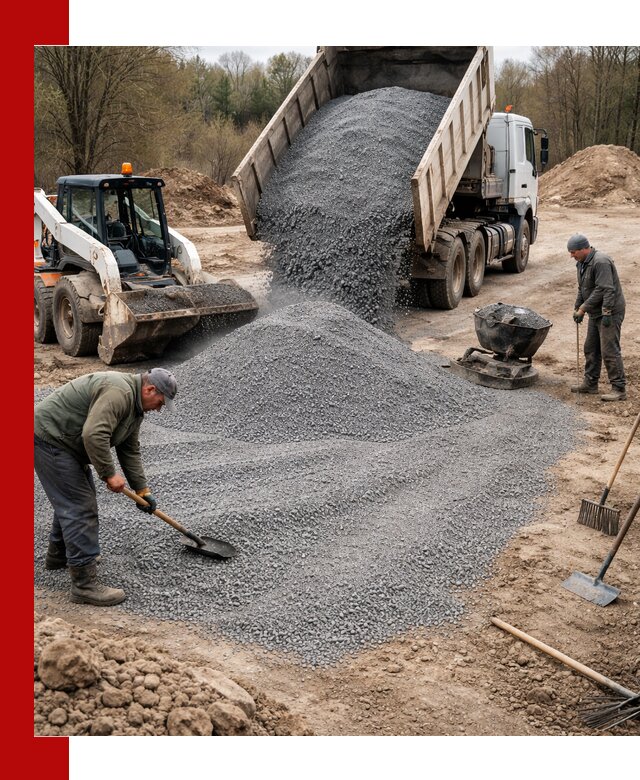 Отсев для подсыпки в Новосибирске — доставка и подсыпка на участок