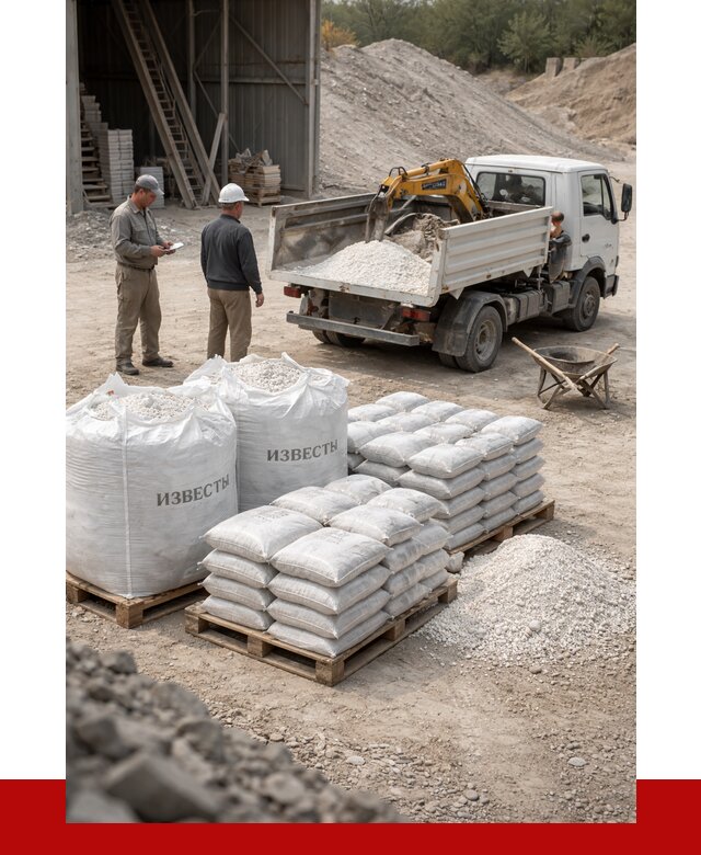 Известь строительная в Новосибирске с доставкой от 4270 р. | ПРОНЕРУДНвс