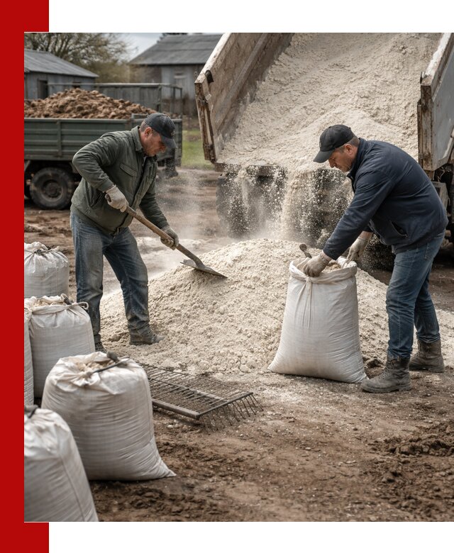 Доставка извести пушонки в Новосибирске оптом и мелким оптом