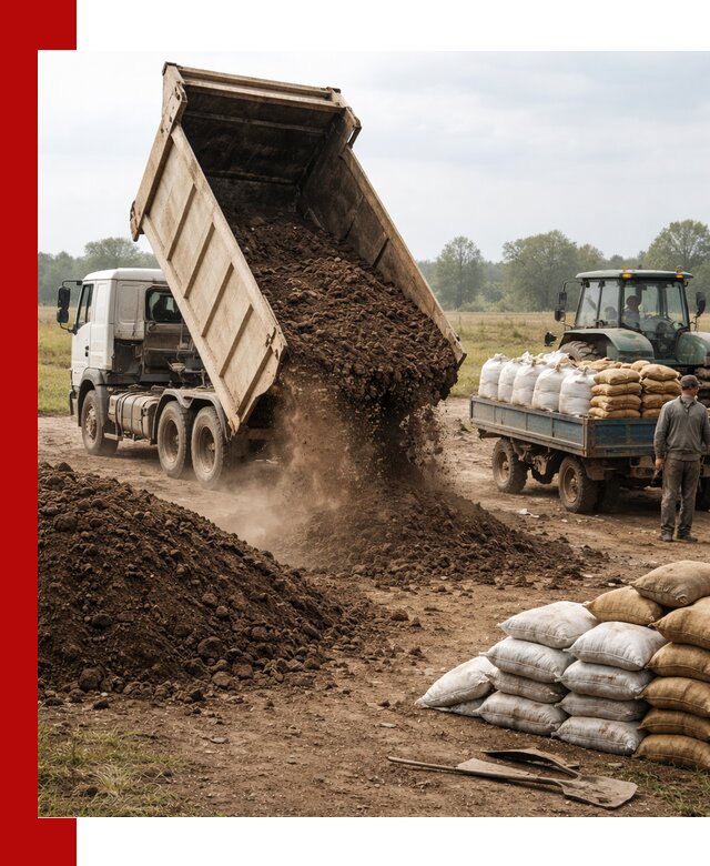 Доставка грунта и удобрений оптом в Новосибирске для сельхоз и строительства