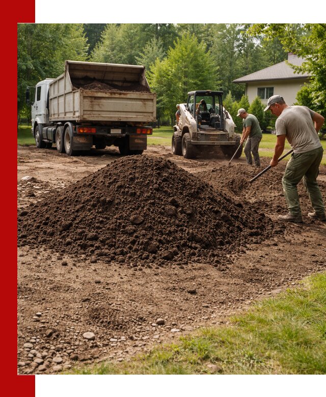Доставка и укладка грунта для газона в Новосибирске