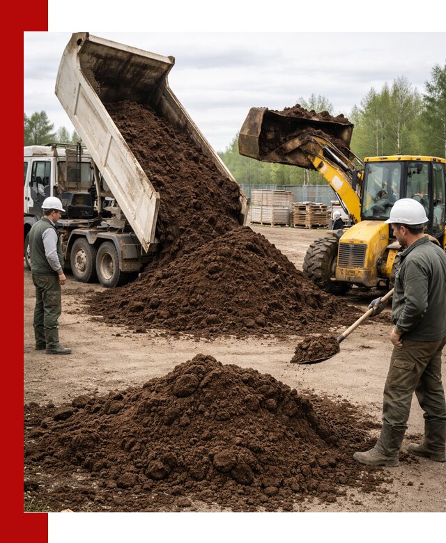 Доставка торфа оптом и в мешках в Новосибирске