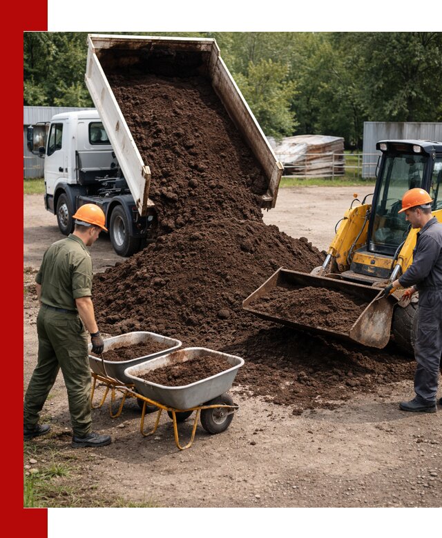 Доставка торфо-земляной смеси в Новосибирске для огорода и ландшафта