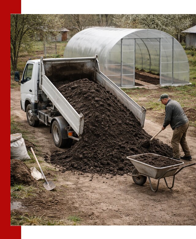 Чернозем для теплицы с доставкой в Новосибирске