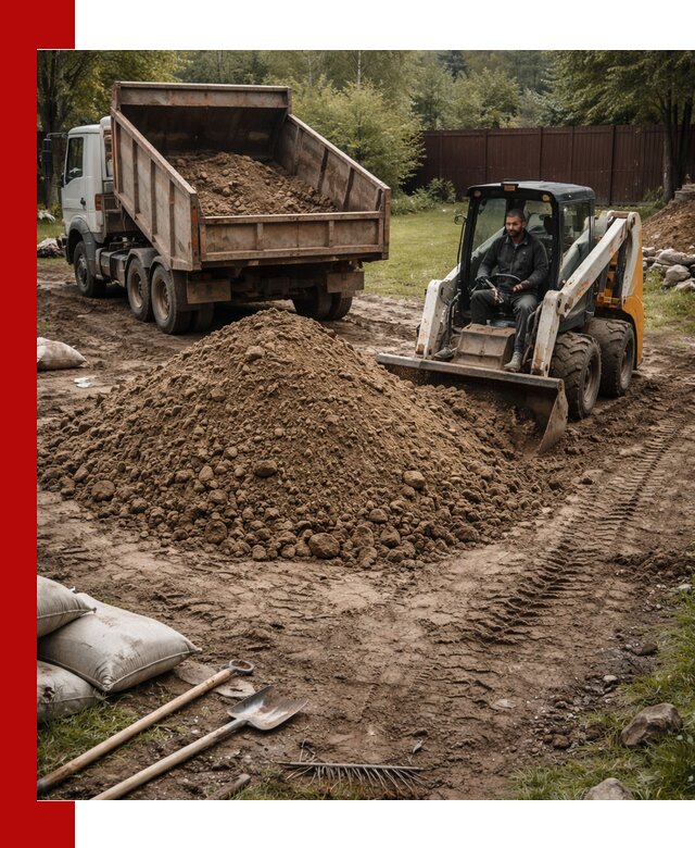 Суглинок для планировки участков в Новосибирске с доставкой и выгрузкой