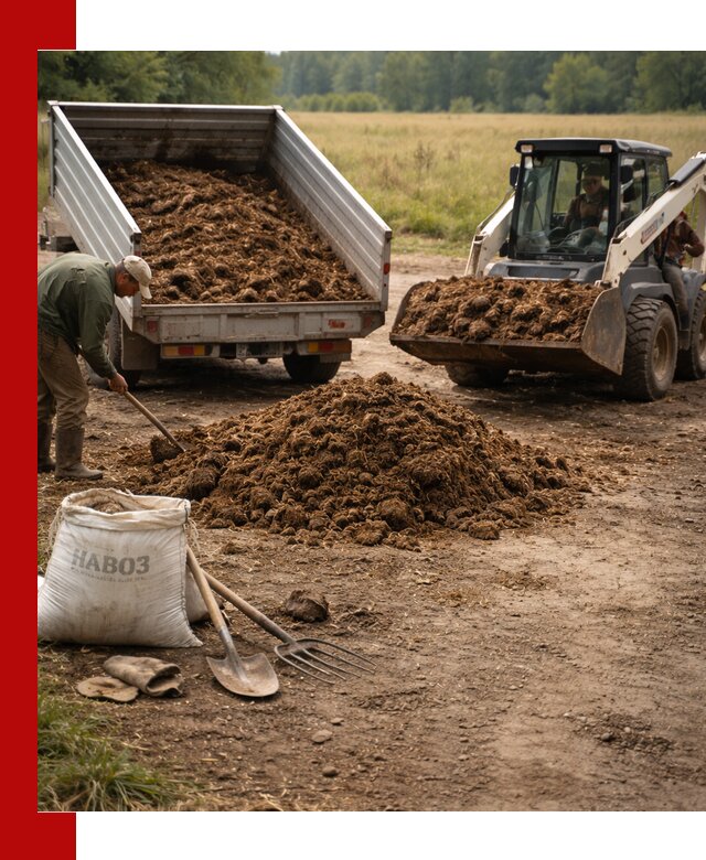 Доставка конского навоза в Новосибирске с разгрузкой и доставкой на объект