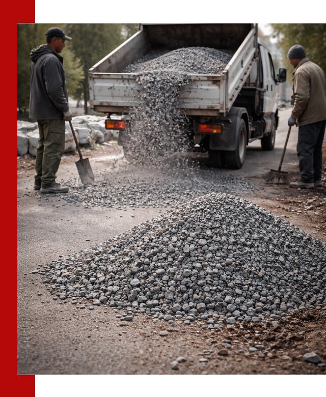 Гранитная крошка для посыпки дорог и тротуаров в Новосибирске