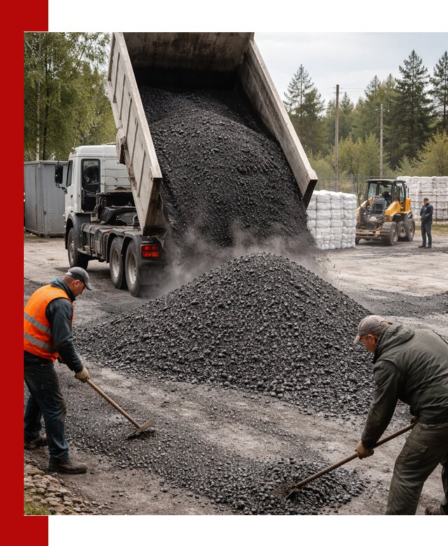 Доставка и продажа асфальтного гранулята в Новосибирске