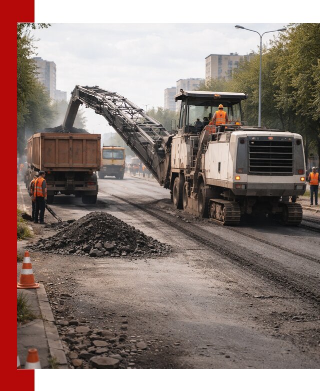 Фрезерованный асфальт в Новосибирске — удаление и вывоз старого покрытия