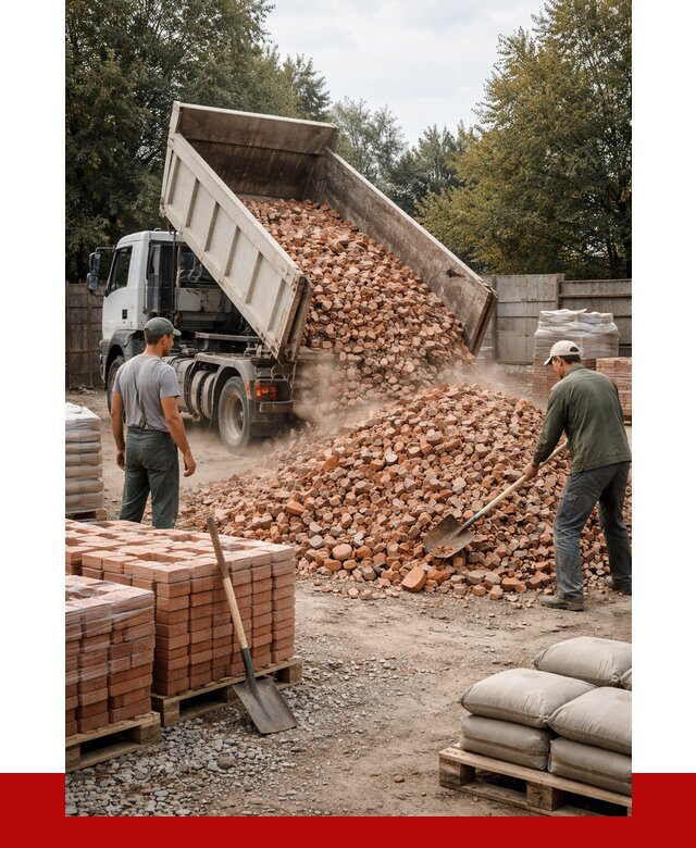 Бой кирпича в Новосибирске с доставкой от 4270 руб/куб | ПРОНЕРУДНвс