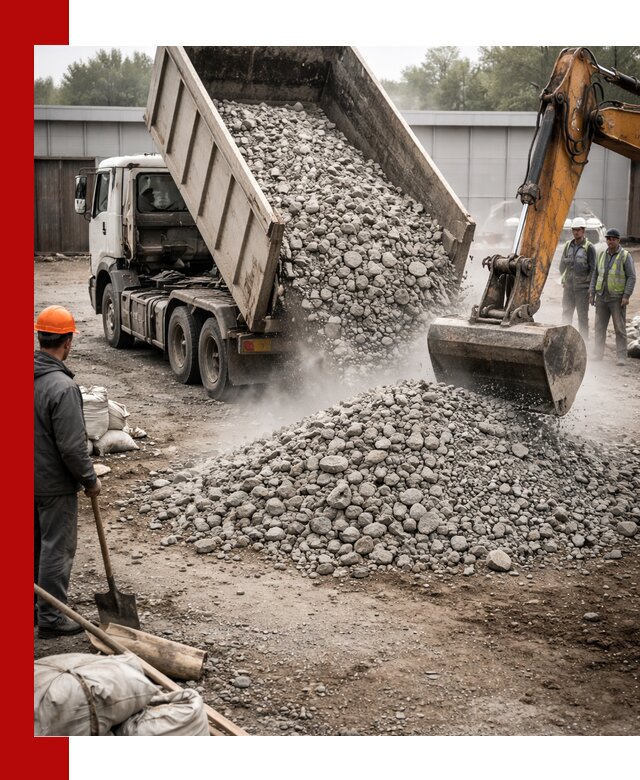 Доставка дробленого бетона в Новосибирске оптом и в розницу