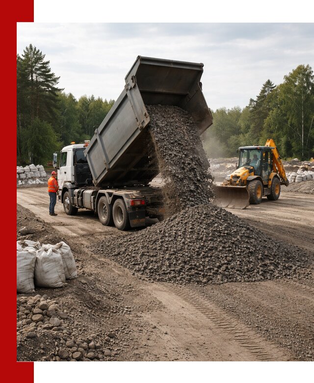 Доставка дробленого асфальта в Новосибирске для дорожных работ
