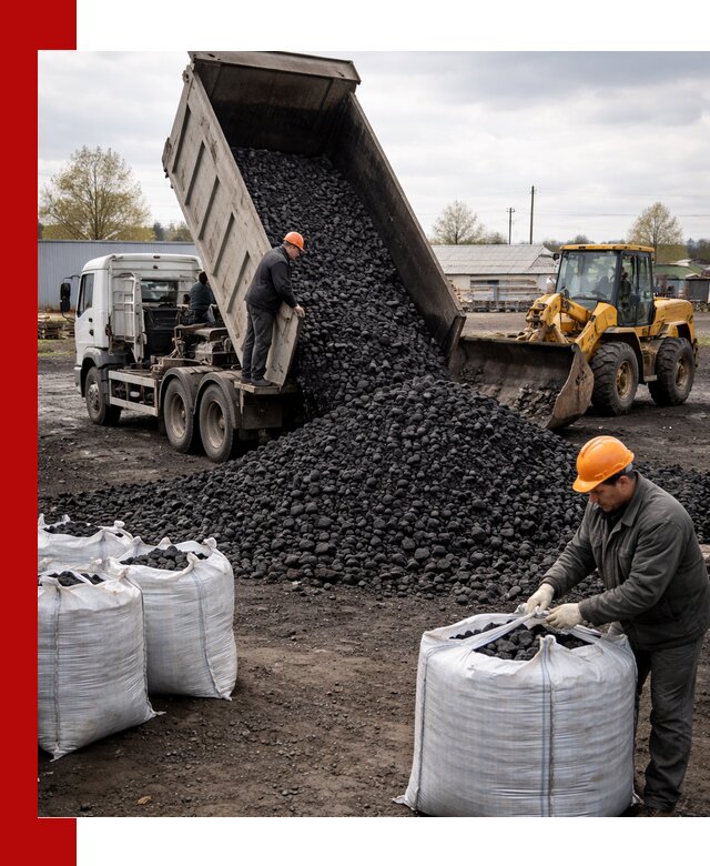 Доставка каменного угля в Новосибирске оптом и в розницу