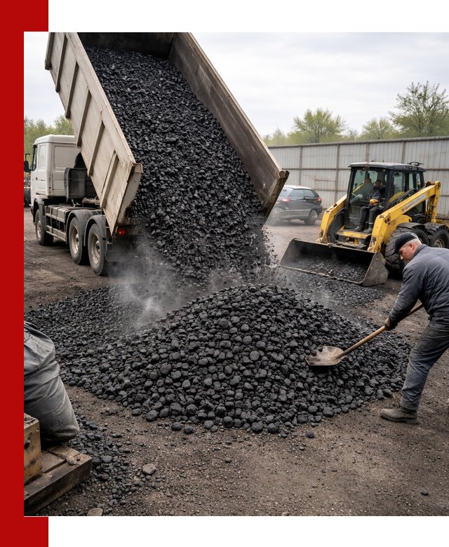 Доставка угля орех в Новосибирске оптом и в розницу