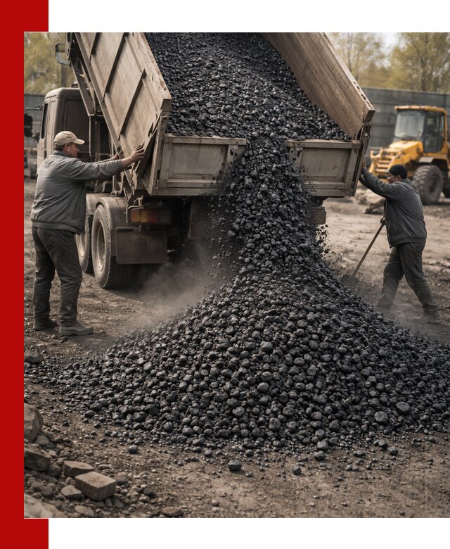Доставка угля семечка самосвалами в Новосибирске
