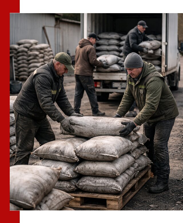 Доставка угля в мешках по выгодным ценам в Новосибирске